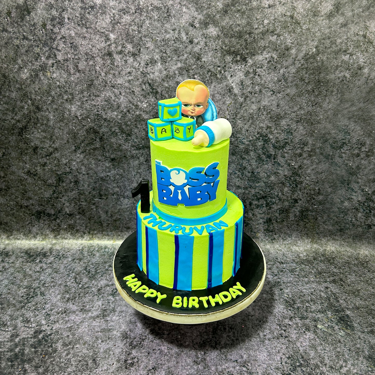 Boss Baby_#0001_Feeding Bottle _Two Tier _Theme Cake