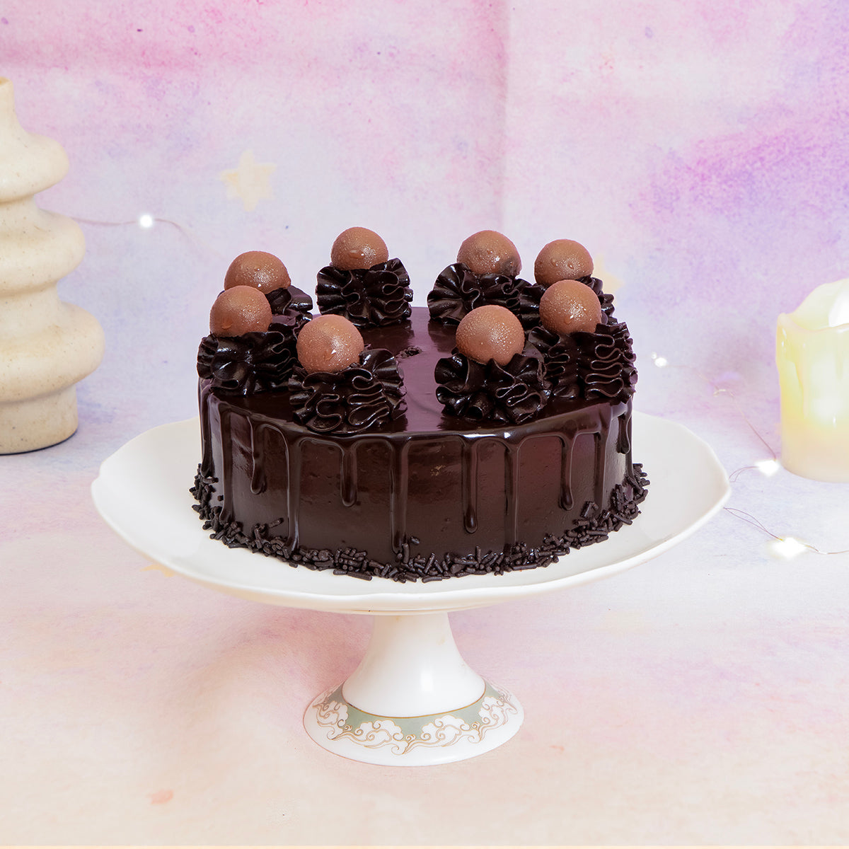 Eggless Chocolate Truffle New Year Cake (500g)