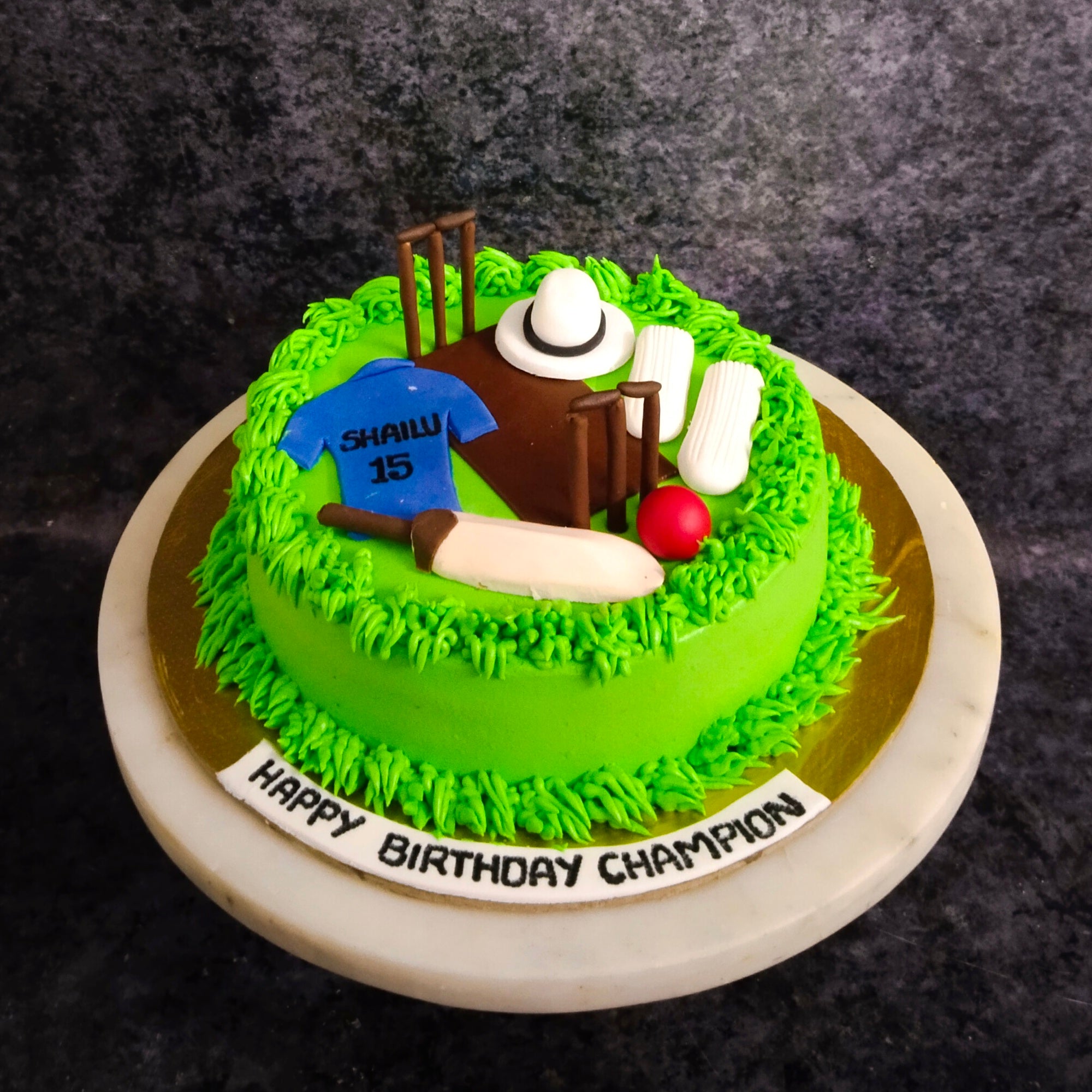 Cricket pitch theme cake 1 kg