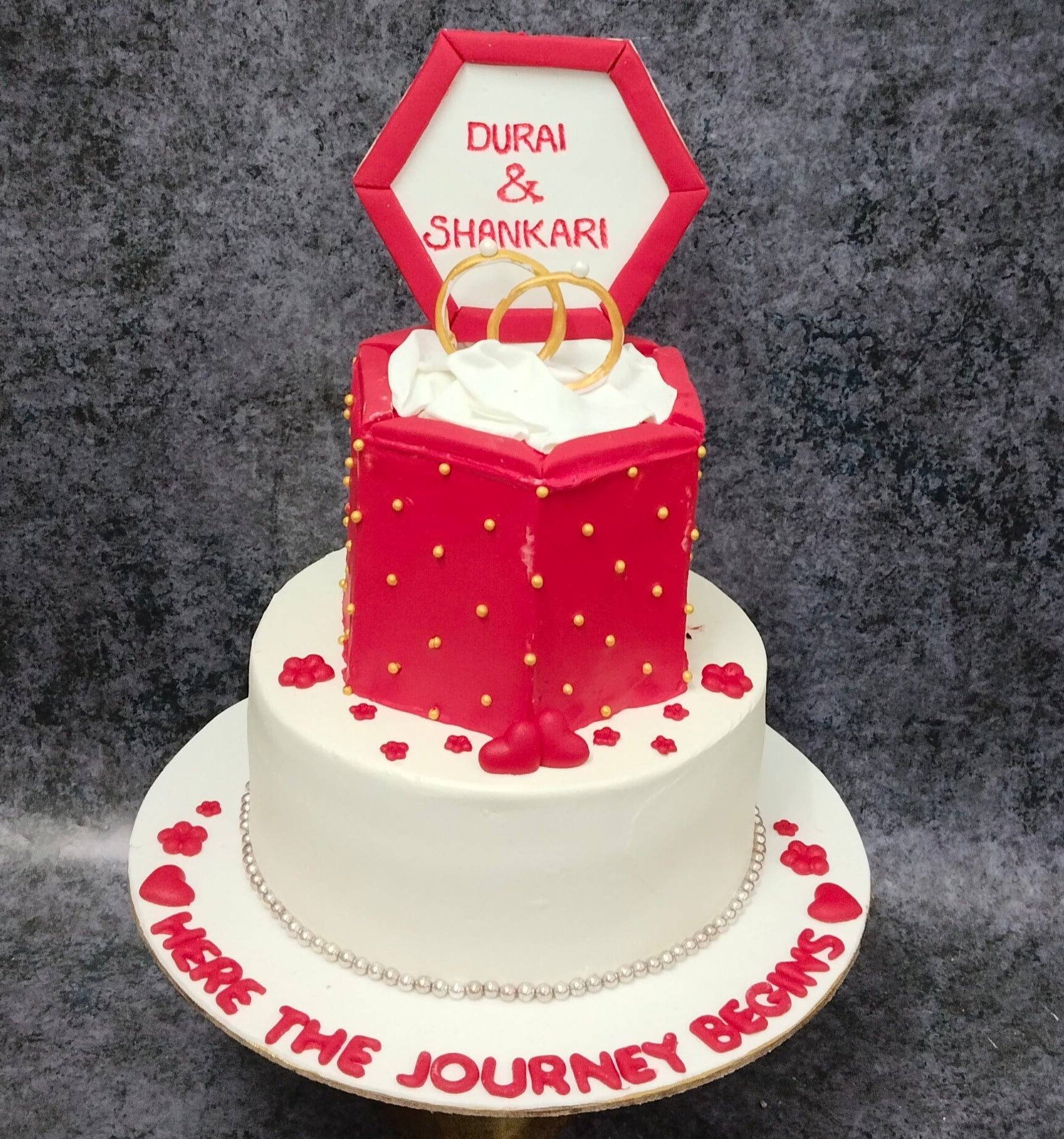 Floral & Elegant Engagement Cake 💍💕 - Decorated Cake by - CakesDecor