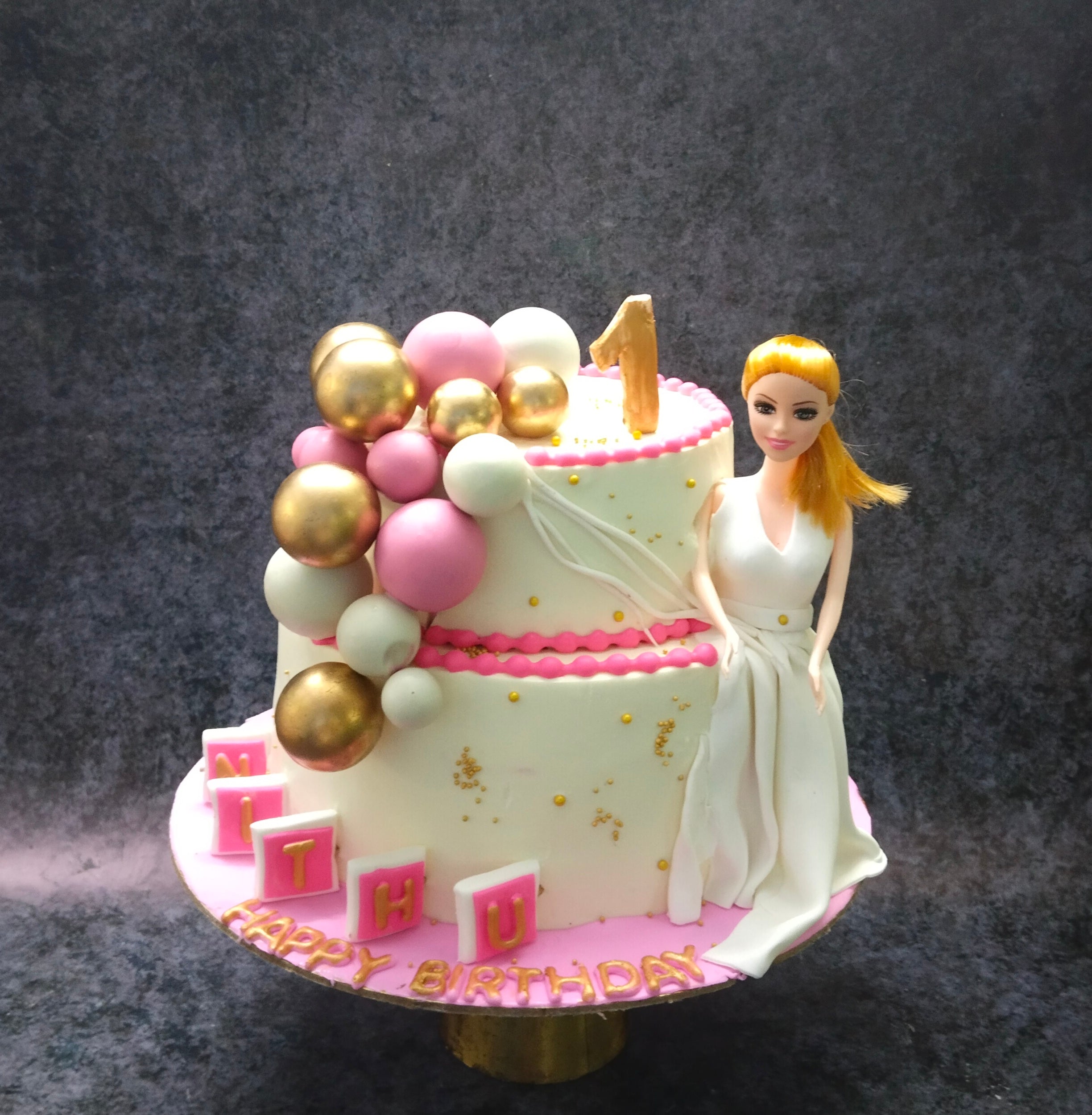 Order Doll Cake 500 Gm Online From ART OF HAPPINESS ONLINE CAKE SHOP,SARAN