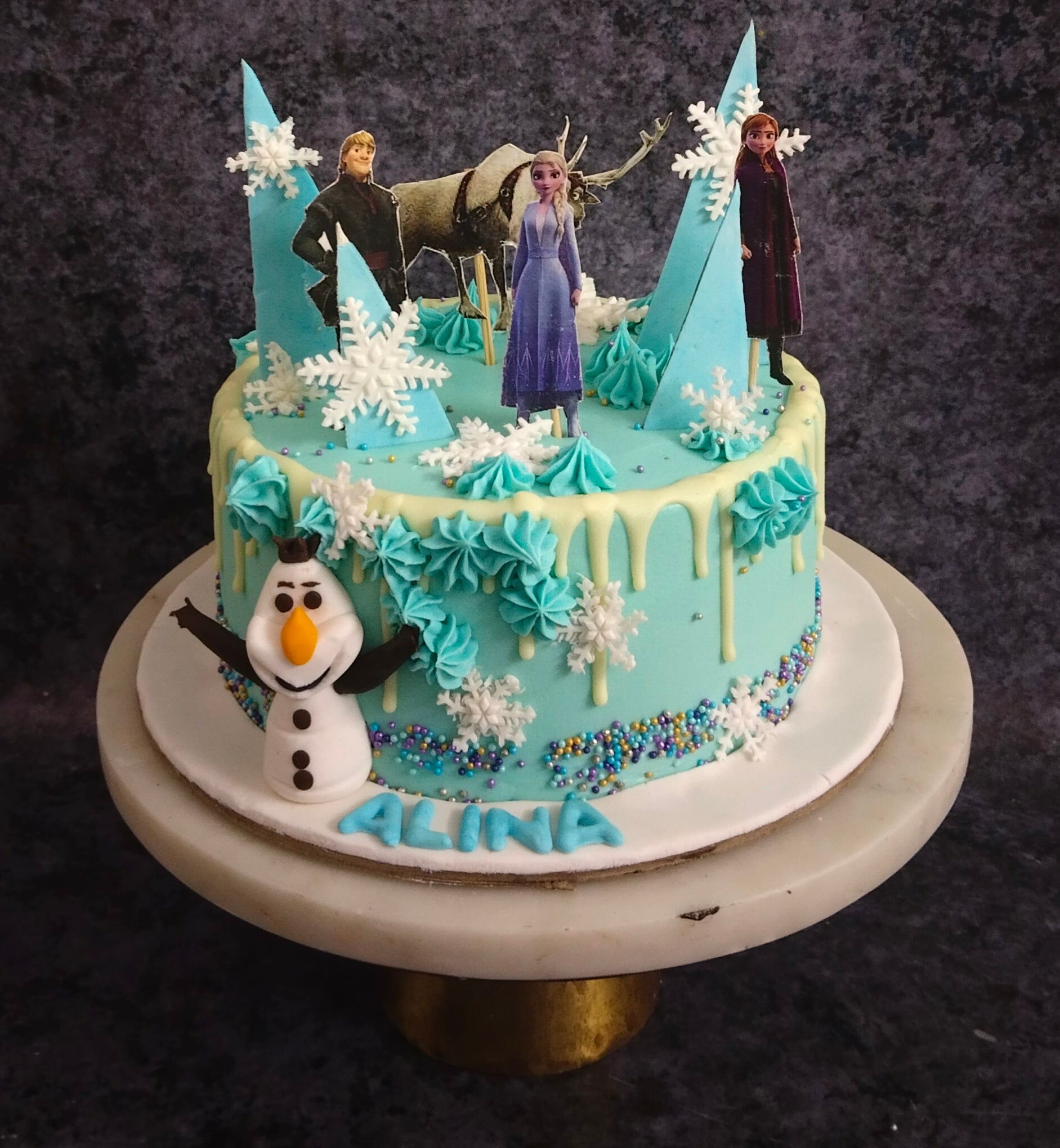 vegan Elsa theme cake (blue) in Thrissur at best price by City Bakers  Celebrations - Justdial