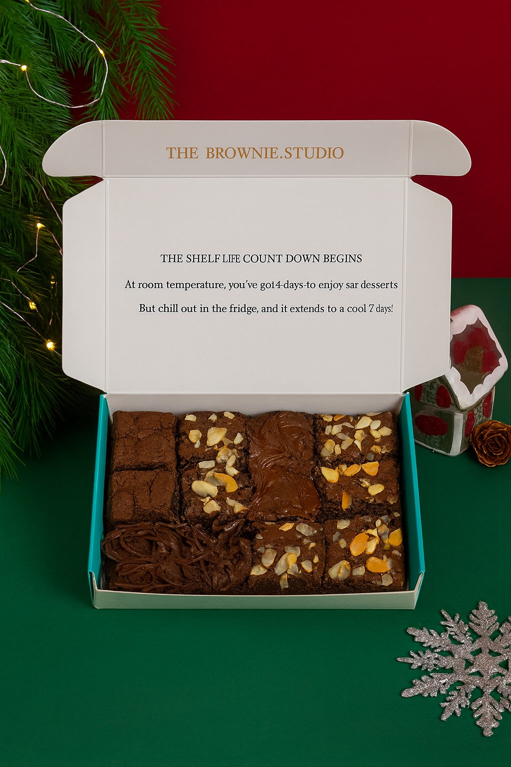 Christmas Assorted Brownie Box - 12 pcs