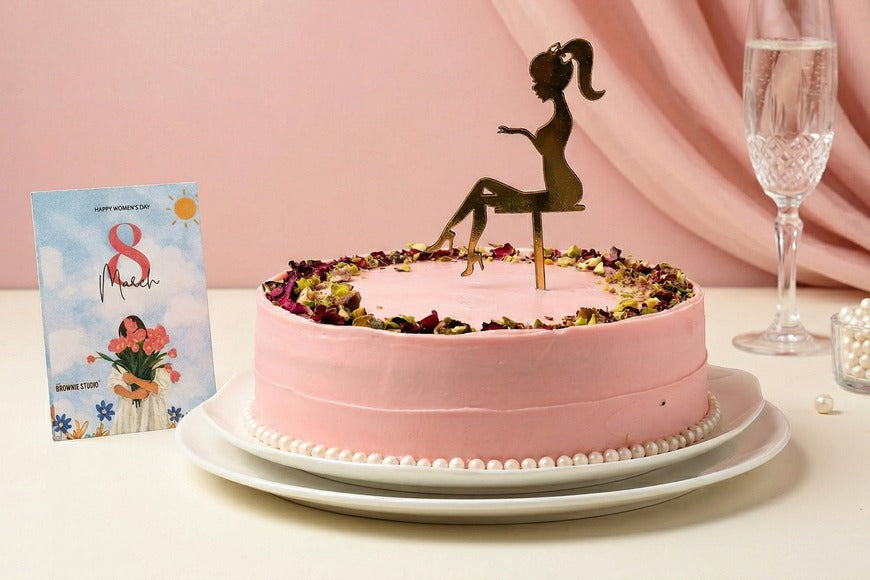 Women’s Day Rose Pistachio Cake [800 Gram]